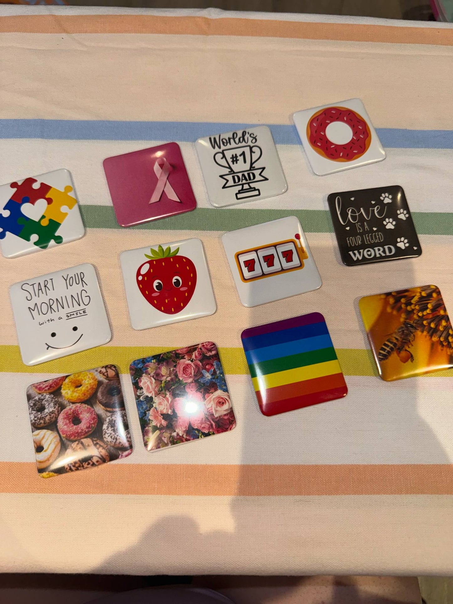12 Custom 2x2 in Photo Magnet Tiles