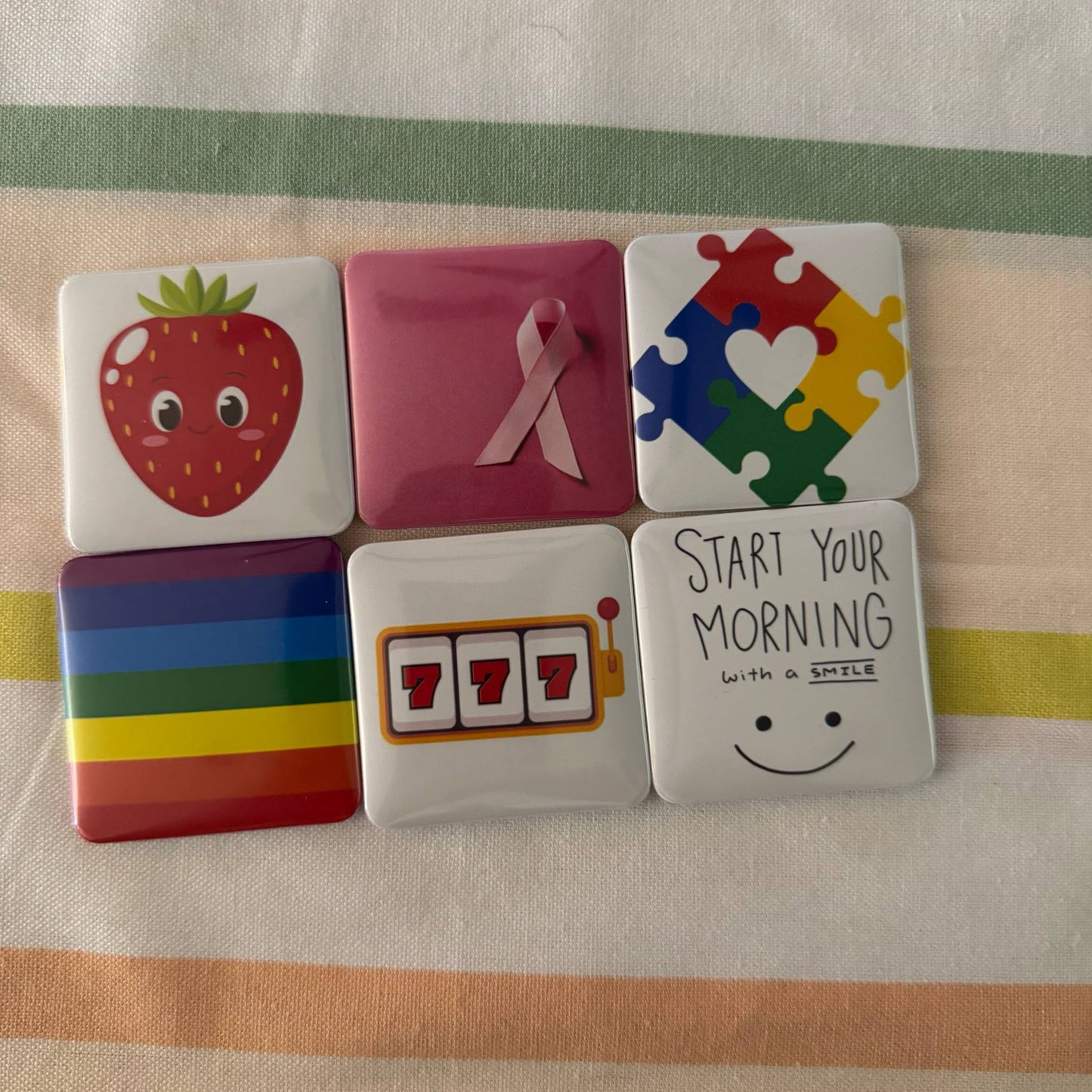 6 Custom 2x2 in Photo Magnet Tiles