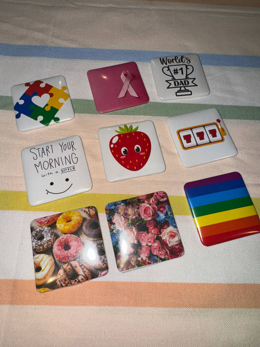 9 Custom 2x2 in Photo Magnet Tiles